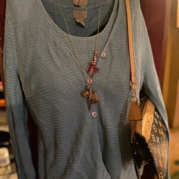 Sigrid Olsen Blue Knit Cardigan and Tank - 2 Piece Bundle - Picture 6 of 6